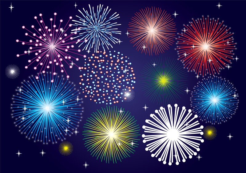 Vector 5 Brilliant Fireworks Fireworks - Vector download