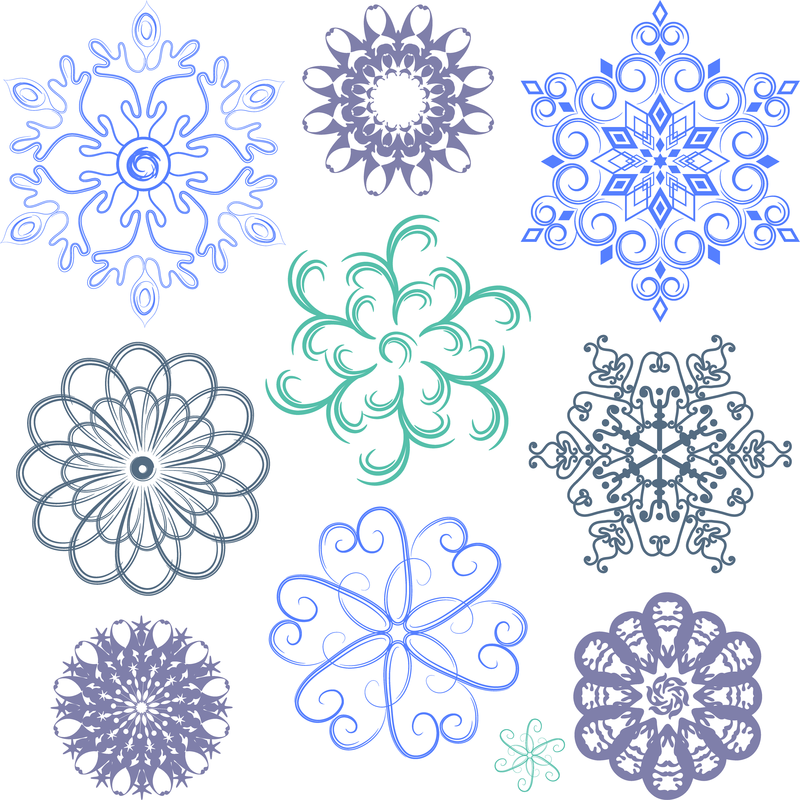Uma ampla variedade de gráficos vetoriais de neve