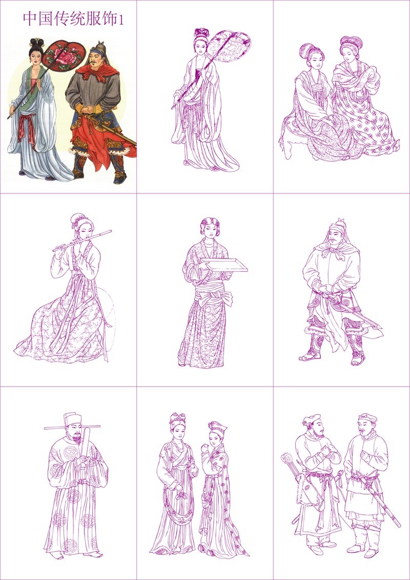 Chinesische traditionelle Kleidung Vektor 1