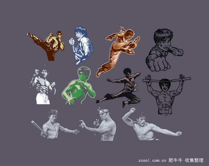 Vector de serie de personajes de Kung Fu