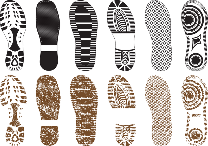 A Variety Of Fine Shoe Print 02 Vector - Vector download