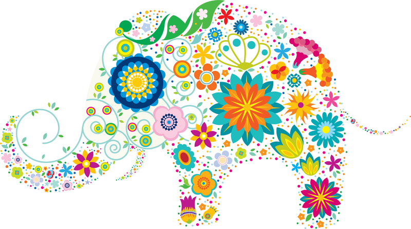 Download Free Vector Colorful Elephant - Vector download