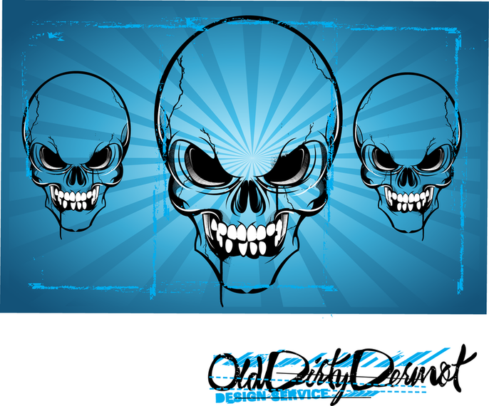 Arte vectorial de calaveras de horror Arte vectorial de calaveras de horror