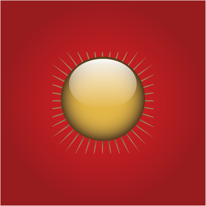 Botón de sol dorado