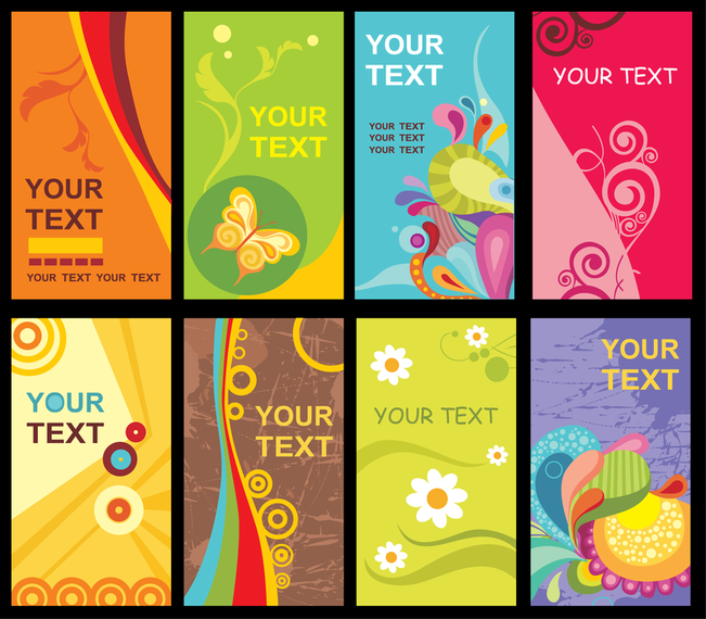 Colorful Card Templates Vector Download