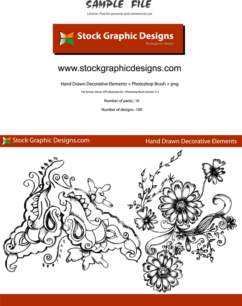 Sketchy dekorative Elemente