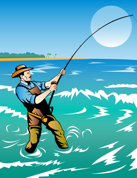 Hombre De Pesca Ilustración - Descargar Vector