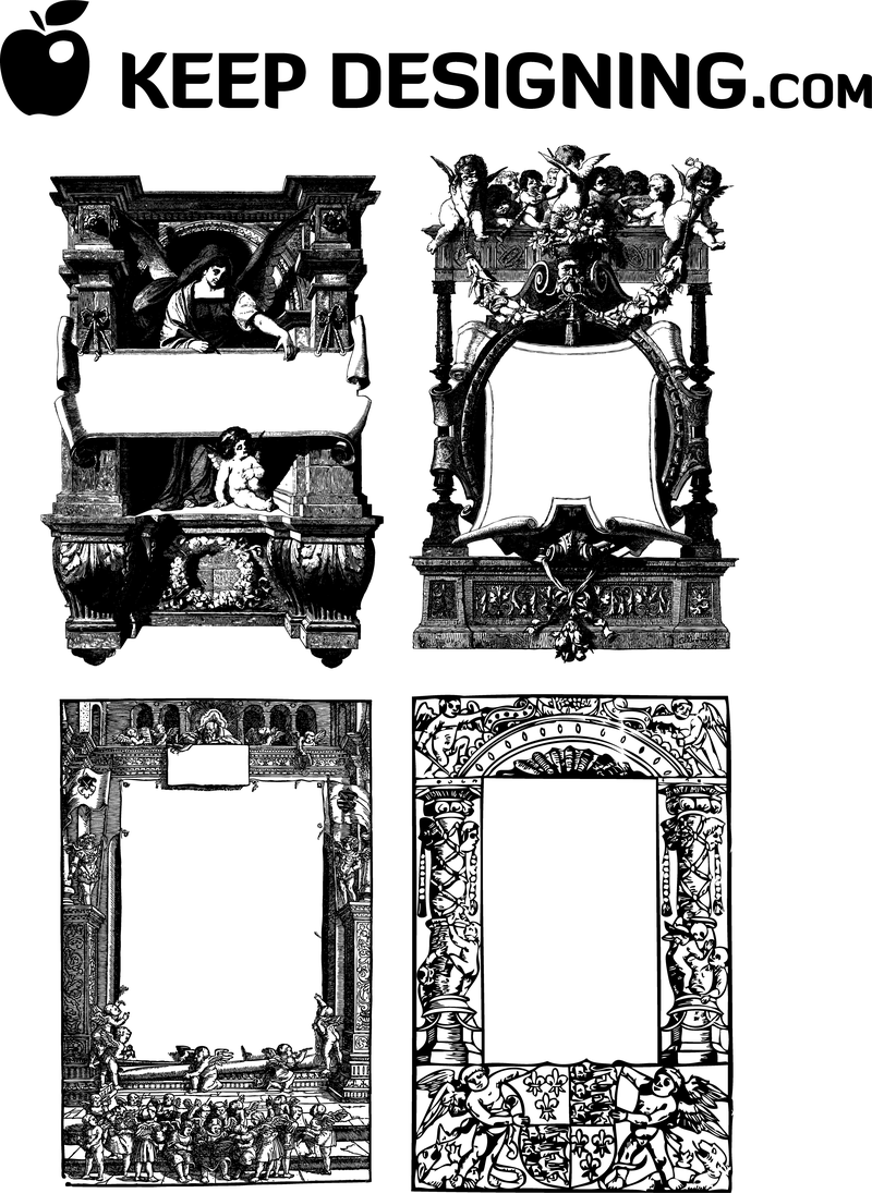 Antique Frames And Borders Vector Vector Download