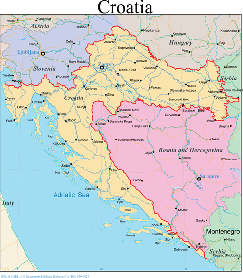 Croatia Map Vector Croatia Map Vector