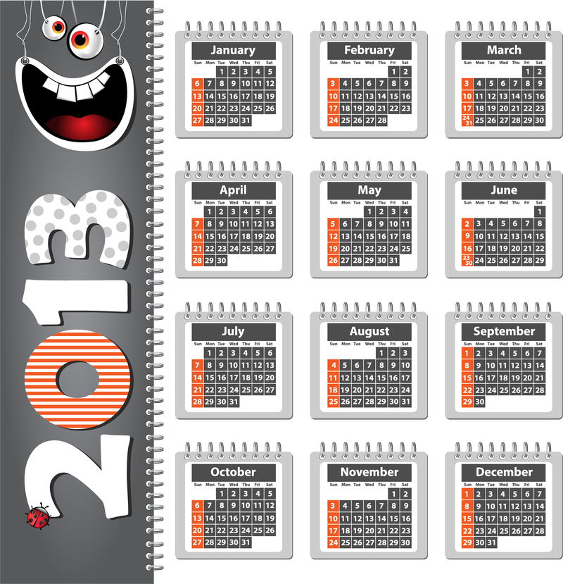 Calendário 2013 com rosto