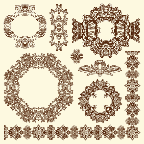 European Retro Lace 06 Vector - Vector download