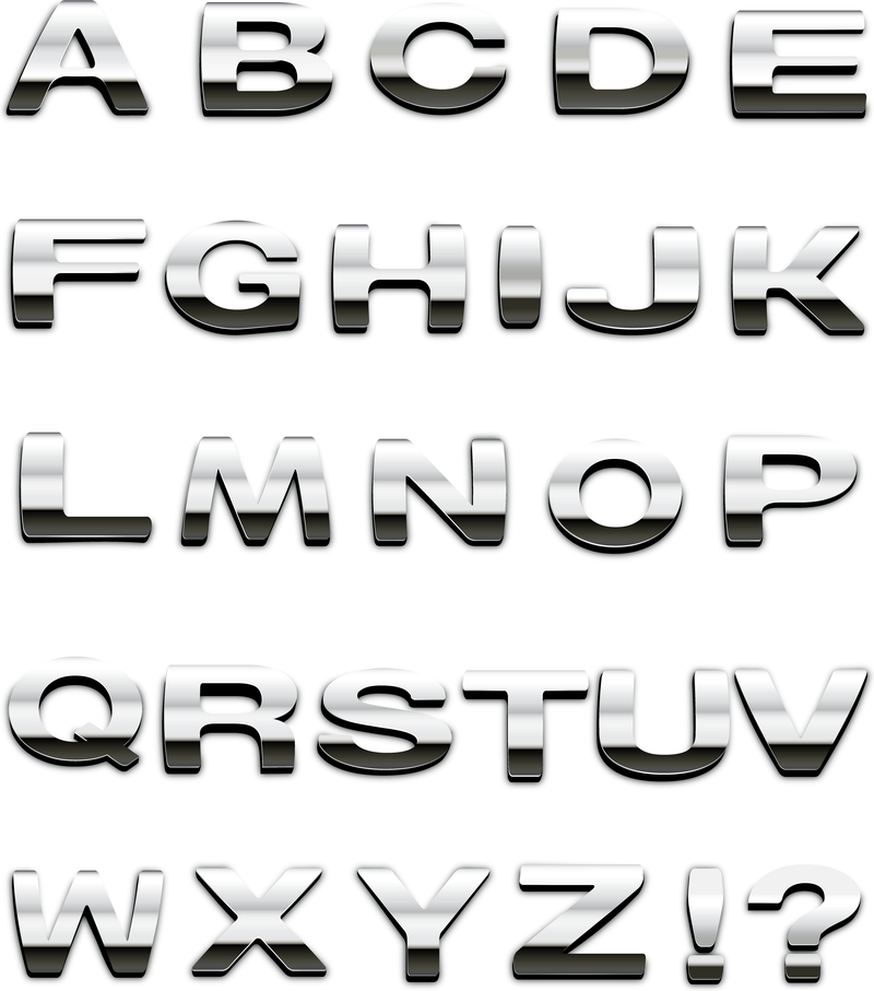 Download 3D metal font design - Vector download