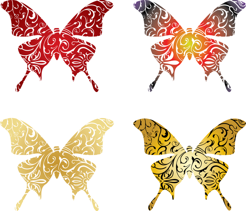 Conjunto de vetores de borboletas