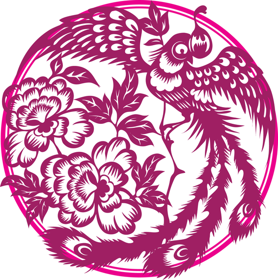 Vector de corte de papel de Phoenix Vector de corte de papel de Phoenix