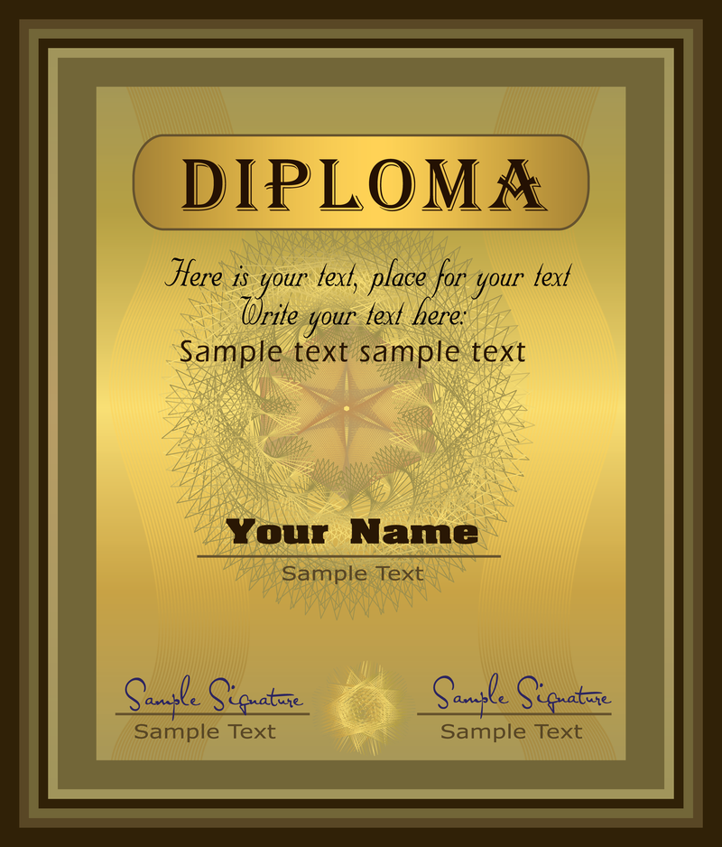 Gorgeous Diploma Certificate Template 04 Vector
