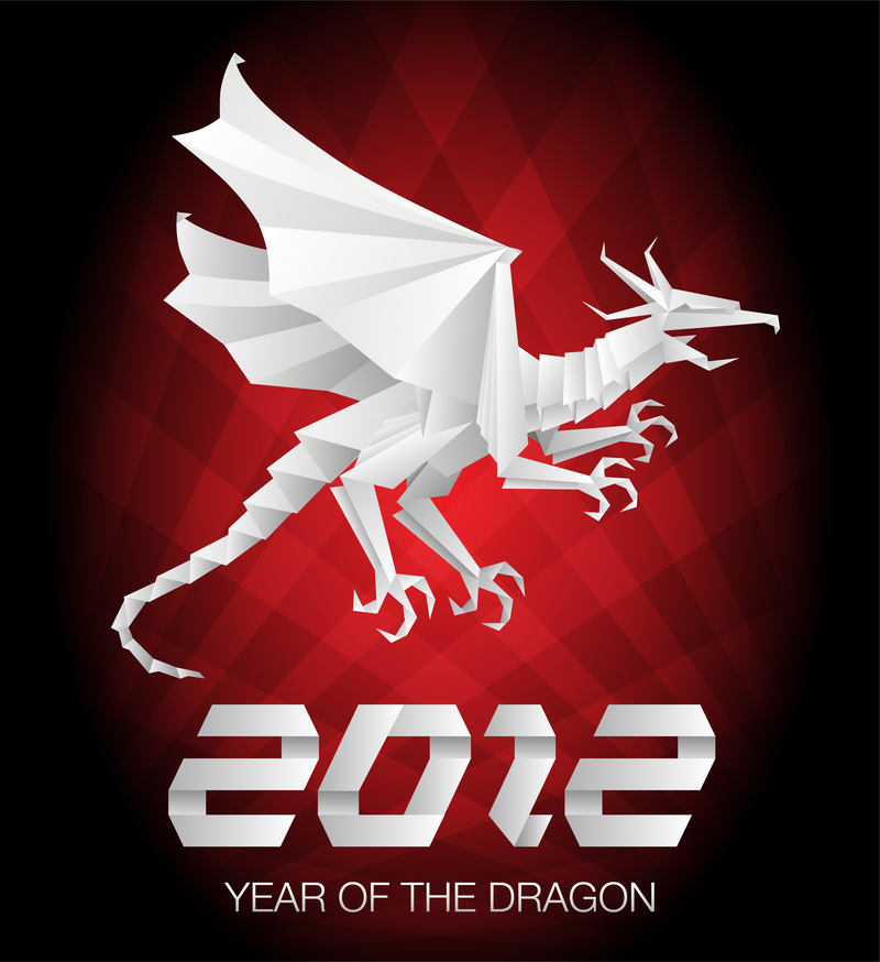 2012 año del dragón 04 vector