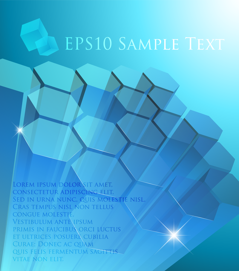 Fondo azul hexagonal 3D