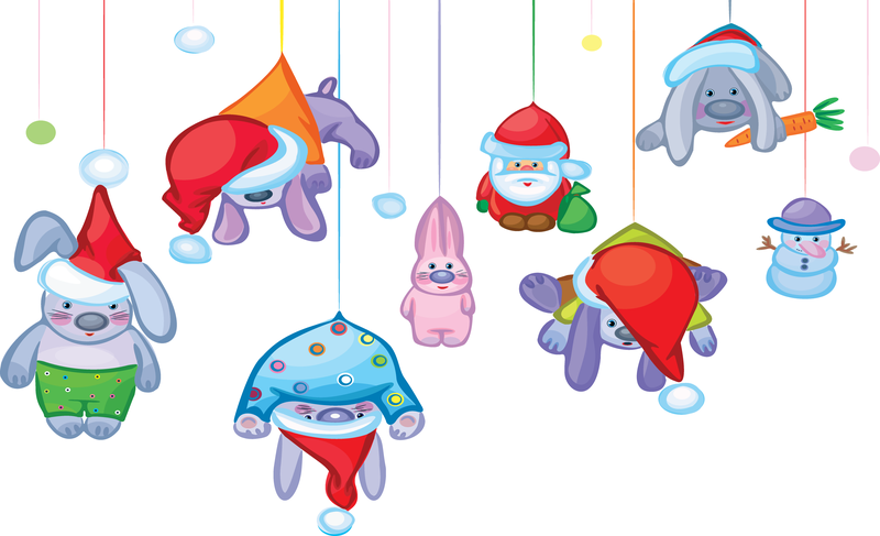 Santa Claus Y El Vector Lindo Conejo Santa Claus Y El Vector Lindo Conejo