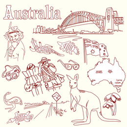 Austrália e Itália Tema Vector