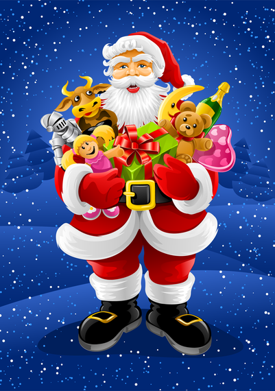 Vector Santa Claus Holding Gifts Vector Santa Claus Holding Gifts