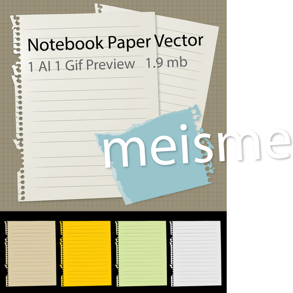 Notebook Paper Vector Notebook Paper Vector