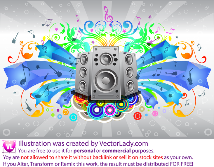 Detailed Sound Free Vector Illustration With Rainbow Gradient Vector Download