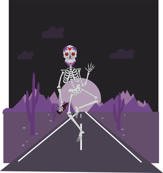 Día del esqueleto muerto caminando. Día del esqueleto muerto caminando.