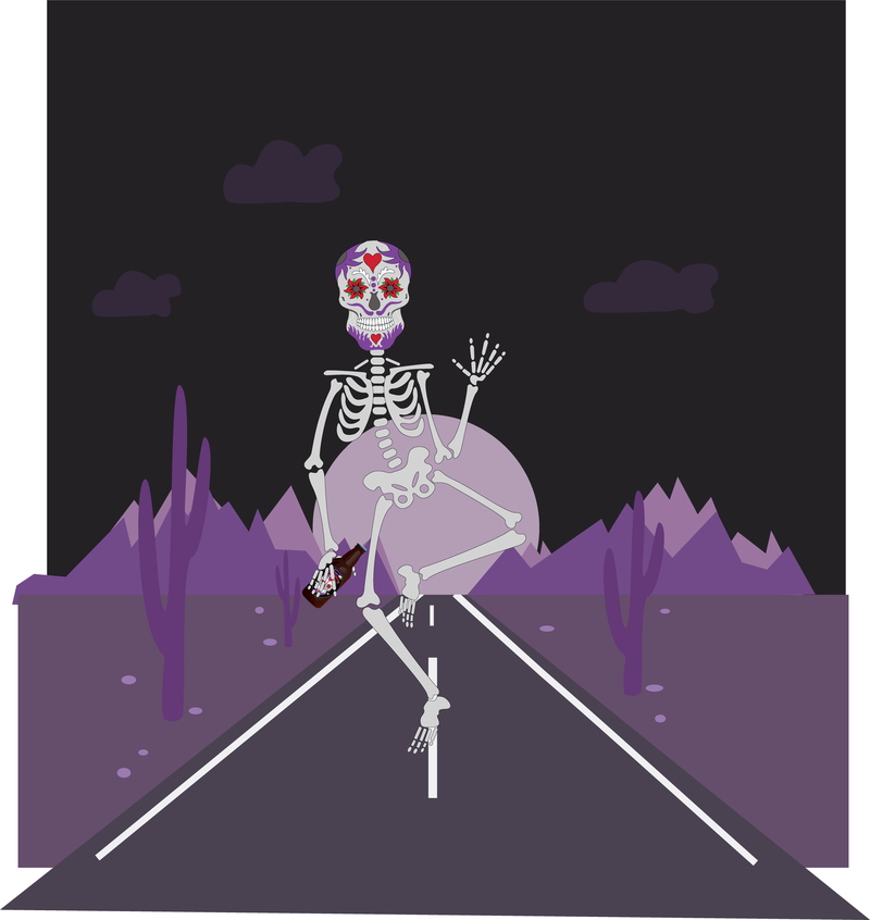 Dia del esqueleto muerto caminando