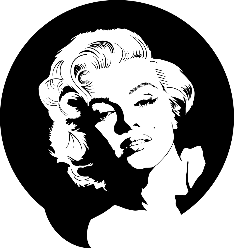 Marilyn Monroe Vektor in Schwarzweiss