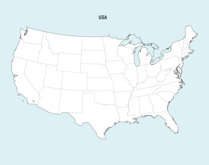 Estados Unidos Mapa Vectorial Descargar Vector 7572