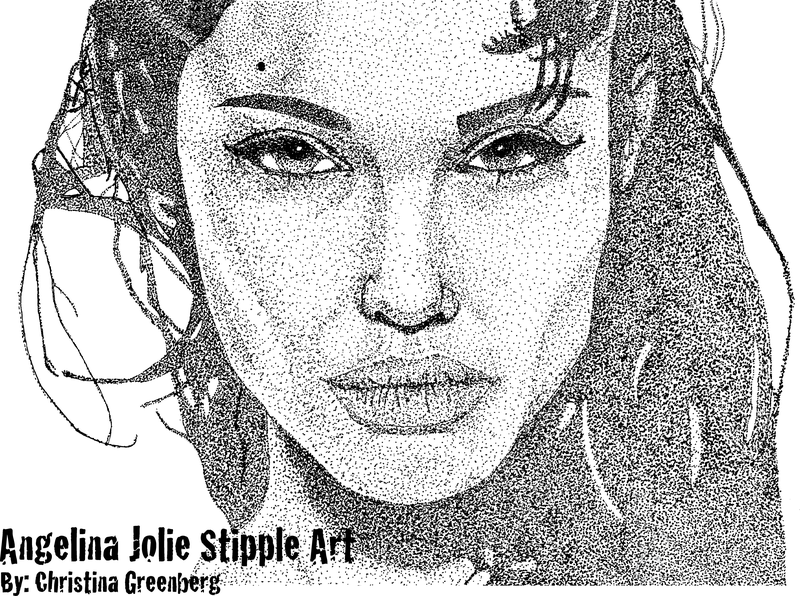 Angelina Jolie Stipple Art Vector