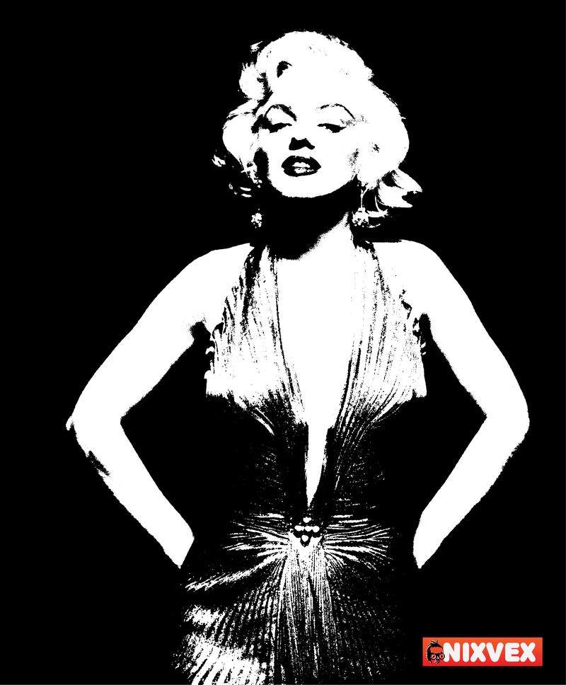 Marilyn Monroe b & w Vector