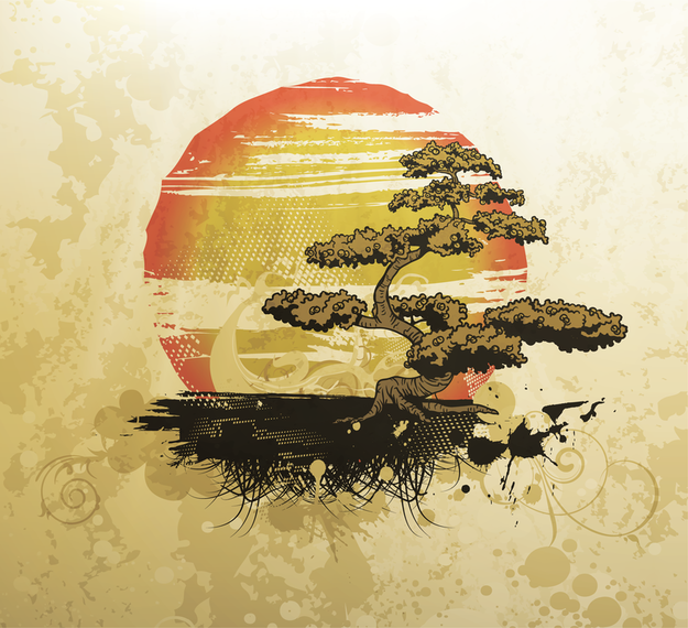 Asian bonsai Illustration Asian bonsai Illustration