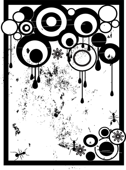 Grunge Black And White Circles - Vector download