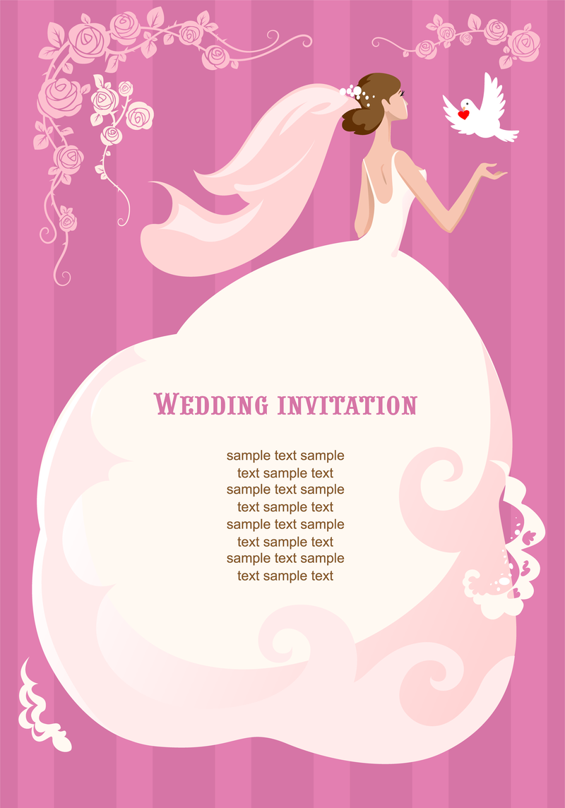 Ilustração em vetor de convite de casamento