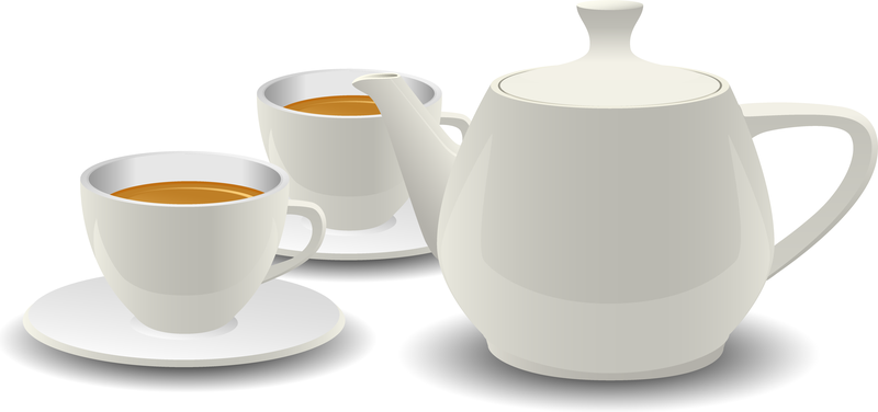 White Porcelain Tea Set Vector White Porcelain Tea Set Vector