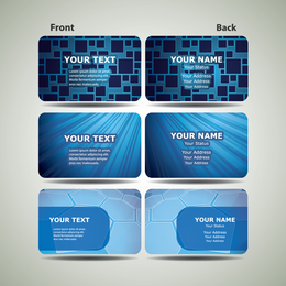 Vector de plantilla de tarjeta de visita de tecnología azul 02