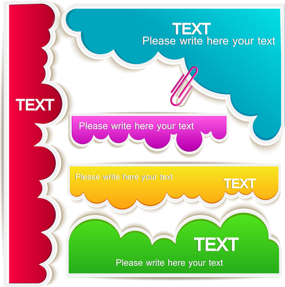Colorful clouds text bubbles Colorful clouds text bubbles