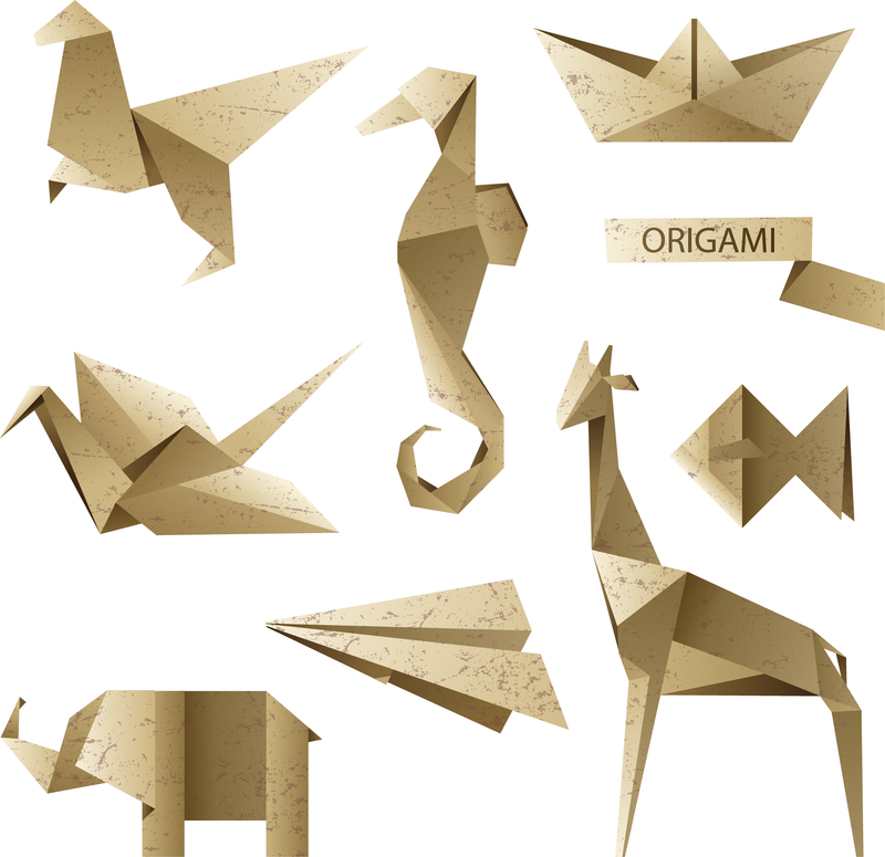 Letras de origami e vetores gráficos