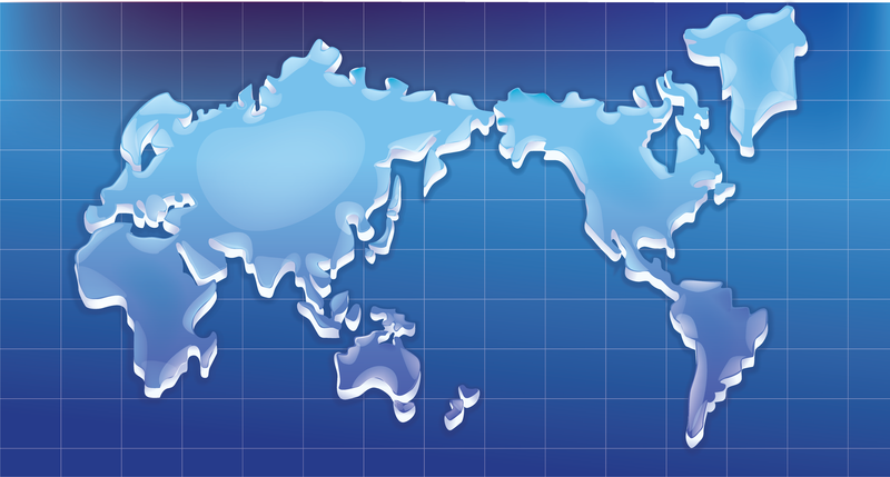 Textura de cristal do vetor mapa do mundo