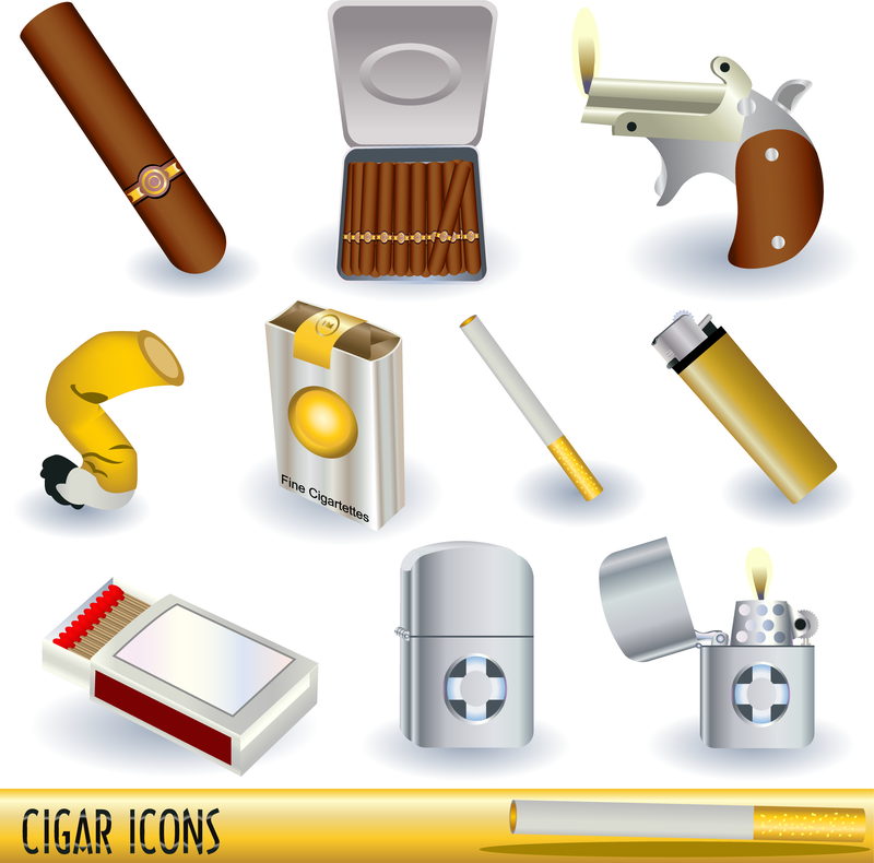 Encendedores de cigarrillos del vector de la serie