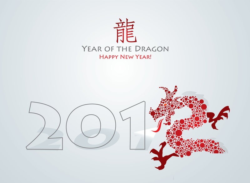 Year Of The Dragon Cards 03 Vector
