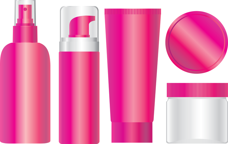 Modelo de embalagem de maquiagem em rosa