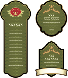 Variedad de prácticos frascos con etiquetas colocadas en vectores