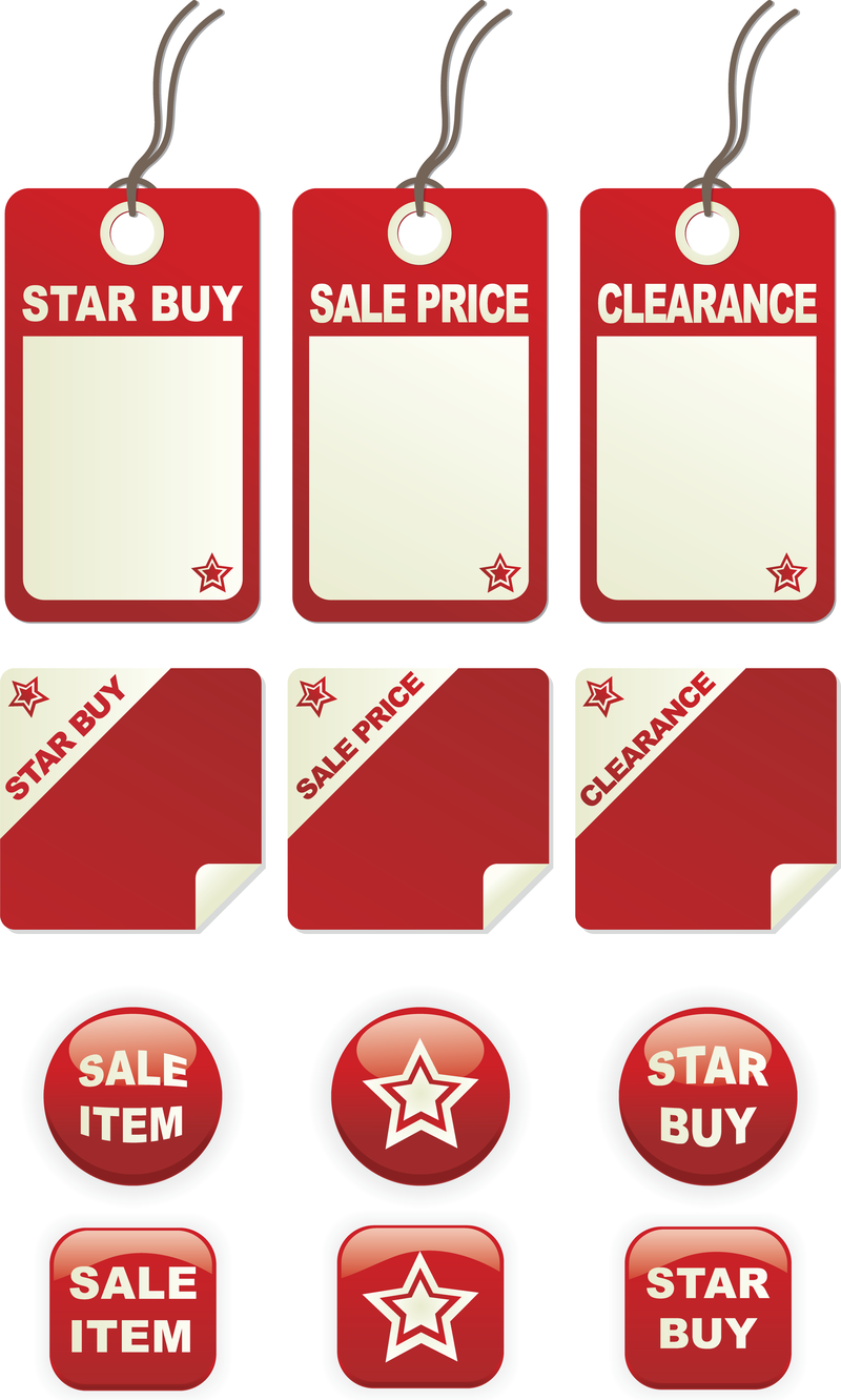 A Variety Of Decorative Red Label Graphics Vector 2