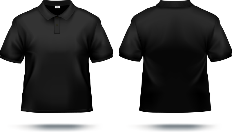 T shirt mockup template in black over white - Vector download