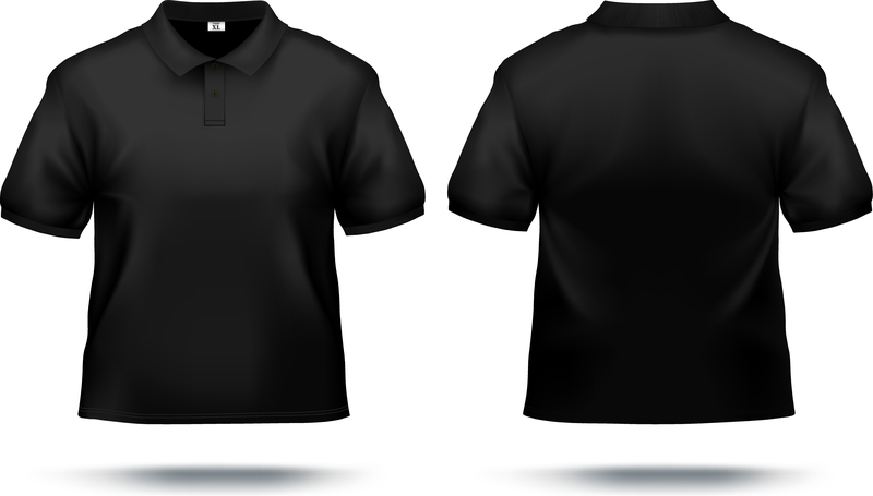 Download Download Vector T Shirt Mockup Template In Black Over White Vectorpicker