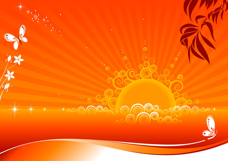 Llameante puesta de sol vector Llameante puesta de sol vector