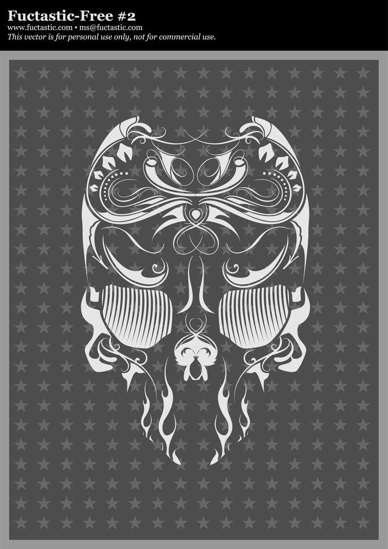 Diseño de calavera de remolino sobre estrellas