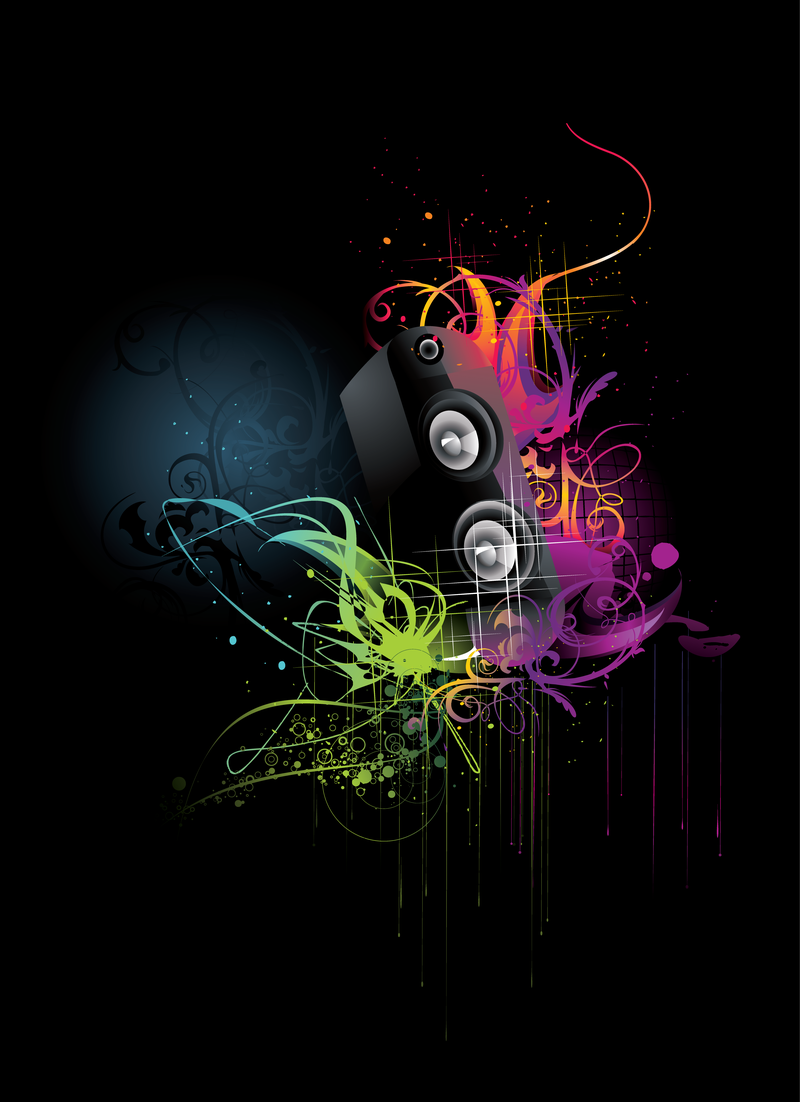 Design de música com redemoinhos coloridos